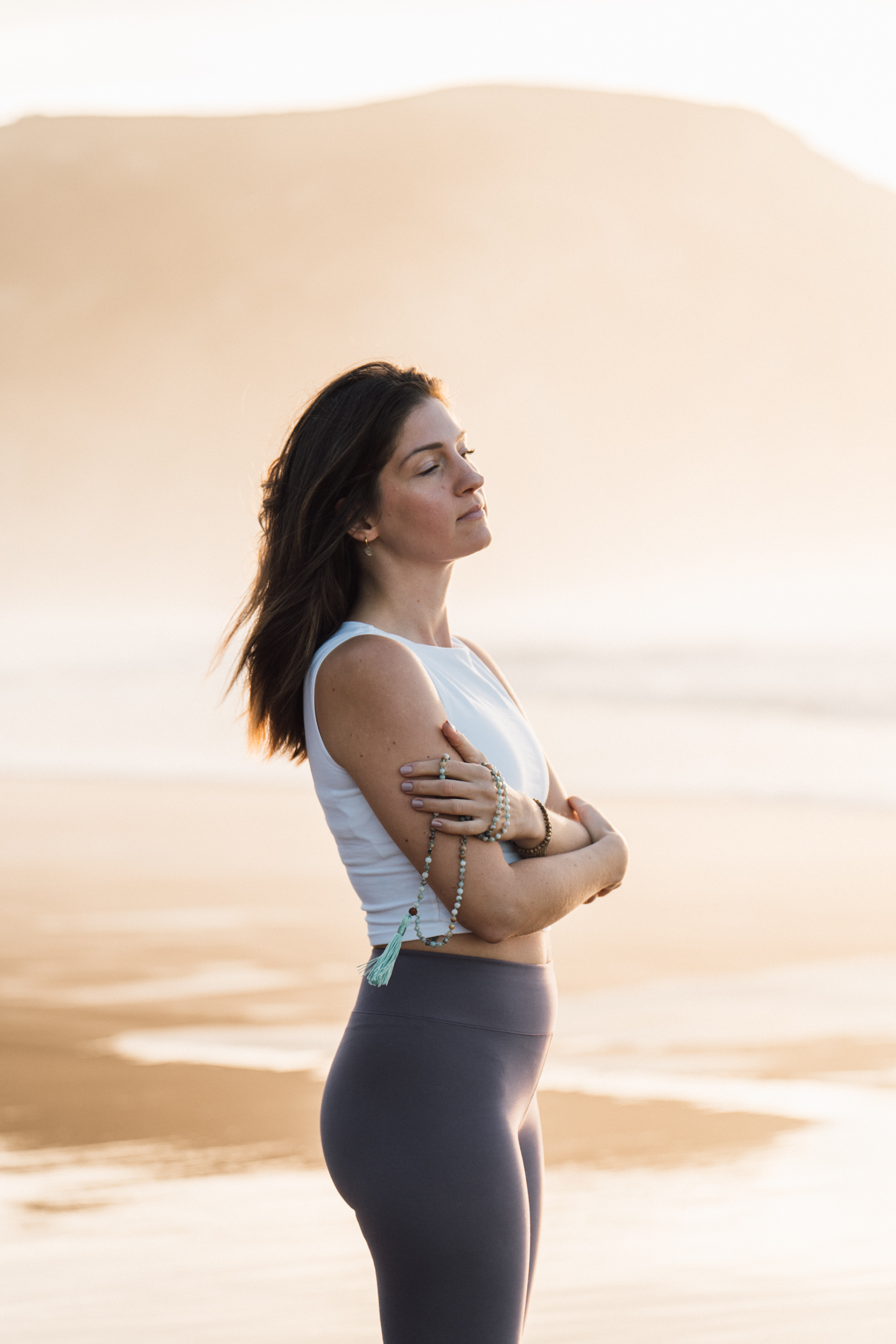 Yoga teacher personal branding photography Portugal – portrait with serene expression